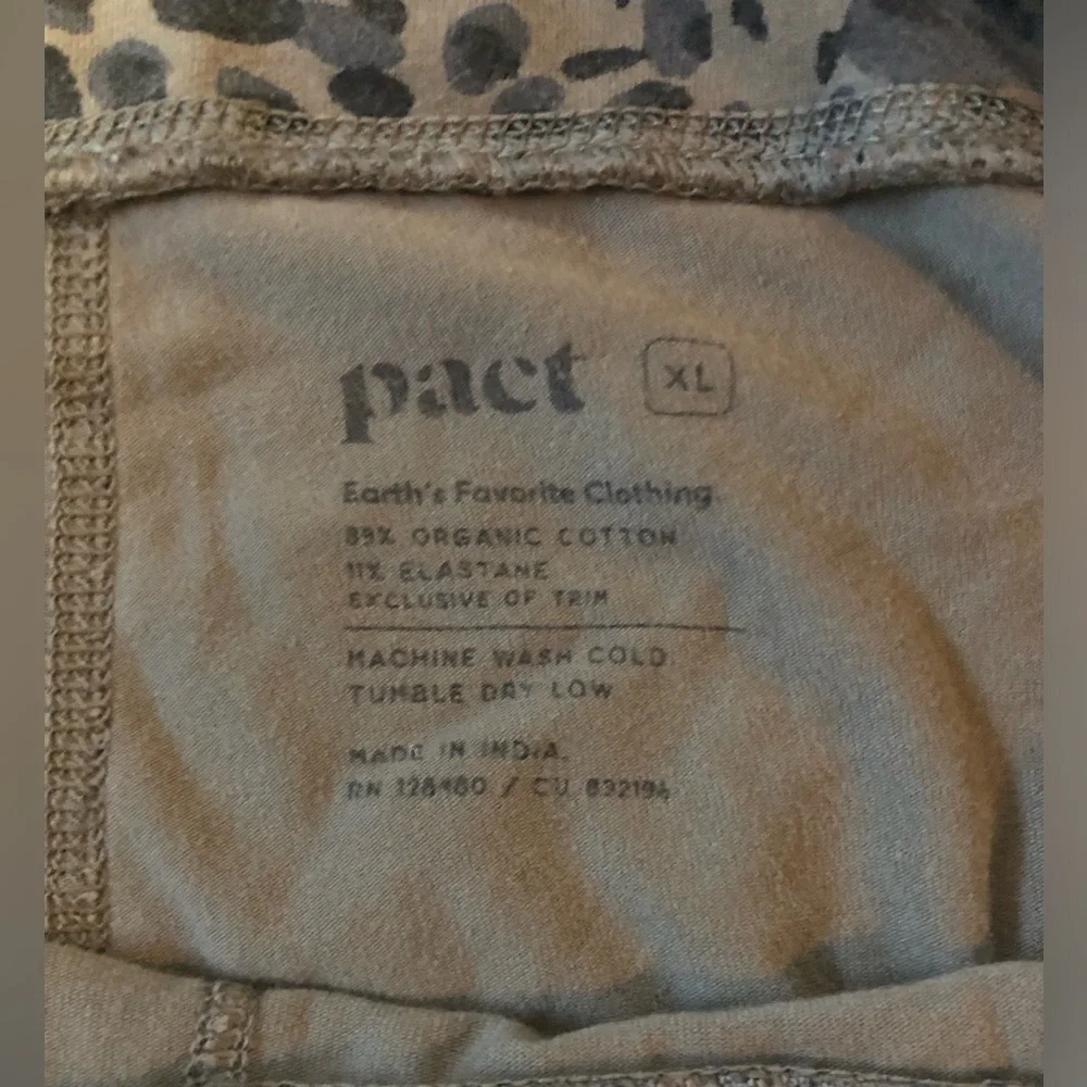 Pact XL Leopard Print Pants- Organic Cotton! - Picture 4 of 4